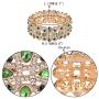 EVER FAITH Womens Crystal Elegant Wedding Knot Tear Drop Elastic Stretch Bracelet
