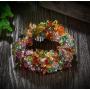 LINJIE JEWELRY Synthetic Amethyst/Turquoise/Rock Crystal Bracelet Quartz Healing Chakra Crushed Stone Chips Chunky Stretch Strand