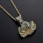 Moca Jewelry Iced Out Holding A US Dollar Pendant Necklace 18K Gold Plated Bling CZ Simulated Diamond Hip Hop Rapper Chain Necklace for Men Women
