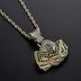Moca Jewelry Iced Out Holding A US Dollar Pendant Necklace 18K Gold Plated Bling CZ Simulated Diamond Hip Hop Rapper Chain Necklace for Men Women