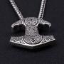 LANGHONG Legendry Nordic Viking Thors Hammer with Raven Necklace Jewelry Talisman