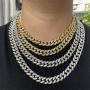 kelistom Gold Chain for Men Women Iced Out, Hip-hop Real 18K Gold/Platinum Plated CZ Fully Iced-Out Miami Cuban Necklace Bracelet Punk Jewelry