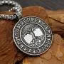 GuoShuang Norse Vikings Runes Amulet Pendant Necklace The Tree of Life Runes Pendant Necklace Nordic Talisman
