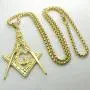 Ahappy-18k Gold Filled Sculpture Freemasonry Masonic Mason Pendant Chain Necklace N275 50 60 70 80cm