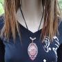 Asoodehdelan Antique Silver Red Farvahar Necklace Iranian Persian Gift Iran Zoroastrian Faravahar Art
