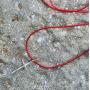 SymbolicDesign Silver Cross Necklace with red Strike for Good Luck and Protection