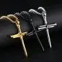 LineAve Mens Stainless Steel Nail and Rope Cross Pendant Necklace LineAve Mens Stainless Steel Nail and Rope Cross Pendant Necklace