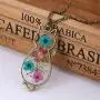 PAMTIER Womens Pressed Flower Pendant Vintage Alloy Animal Cute Cat Necklace