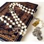 elegantmedical Handmade Pearls Bead Catholic Necklace Lasso Wedding Rosary Cross Crucifix