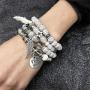 ODLADM 4 Wrap Women Stretch Bracelets Beaded Layered Bracelet Natural Gemstone Jewelry for Women Girls
