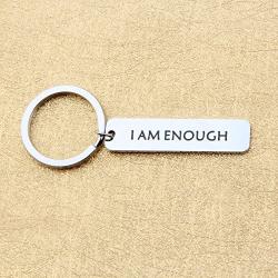 SEIRAA I Am Enough Cuff Bangle Inspirational Message Bracelet Encouraging Gift for Her BFF Jewelry