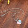 MJartoria BFF Necklaces for 2 - Split Heart Mermaid Tail Pendant Best Friends Forever Friendship Necklace Gifts for Girls