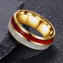 HZX JELEY 8mm Titanium Wedding Hand Ring Tungsten Silver Meteorite Fiber Inlay High Polish Comfortable Fit Silver / 18K Gold/Rose Gold for Men&Women/Size 7-12