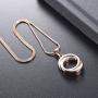 Stainless Steel Circle Cremation Pendant Memorial Necklace Ashes Holder Urn Keepsake