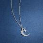 Agvana 14K Gold Plated Sterling Silver Dainty Moon Star Pendant Necklace Valentines Day Gifts for Women Girls Wife Her Birthday Anniversary Jewelry for Mom Daughter with Jewelry Box, 16+2 Inch