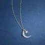 Agvana 14K Gold Plated Sterling Silver Dainty Moon Star Pendant Necklace Valentines Day Gifts for Women Girls Wife Her Birthday Anniversary Jewelry for Mom Daughter with Jewelry Box, 16+2 Inch