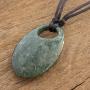 NOVICA Jade Pendant Necklace, 15.75'' Mayan Ellipse
