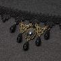 Black Lace Necklace Earrings Set - Gothic Lolita Pendant Choker Clothing Accessories for Wedding Birthday Hallowen Christmas Black Lace Necklace Earrings Set - Gothic Lolita Pendant Choker Clothing Accessories for Wedding Birthday Hallowen Christmas