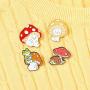 Gillna Cute Enamel Brooch Pins Sets Cartoon Mushroom Brooches Cat Frog Hedgehog Animal Plant Brooch Pin for Backpack Clothes DIY Party Decoration