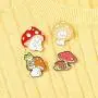 Gillna Cute Enamel Brooch Pins Sets Cartoon Mushroom Brooches Cat Frog Hedgehog Animal Plant Brooch Pin for Backpack Clothes DIY Party Decoration