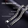 Jewelry Kingdom 1 Miami Cuban Link Chain for Men Stainless Steel Silver Necklace 8mm 13mm 16mm Double Tight Curb Link Chains Women Choker 18 to 30 inch