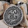 HAQUIL Dragon Necklace - Metal Alloy, Celtic Dragon Medallion Pendant - PU Leather Cord, 19.7''