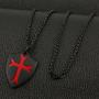 HZMAN Knights Templar Cross Joshua 1:9 Shield Stainless Steel Pendant Necklace with 22+2 inch Chain