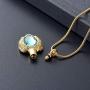 memorial jewelry Gold Angel Wings Glass Heart Urn Pet/Human Cremation Pendant Necklace Jewelry for Ashes