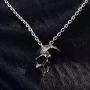Punk Style Cool Mens Women Stainless Steel Skeleton Halloween Skull Coffin Pendant Necklace