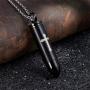 Cat Eye Jewels Black Cross Bullet Urn Necklaces Pendant for Ashes Cremation Jewelry Keepsake Memorial