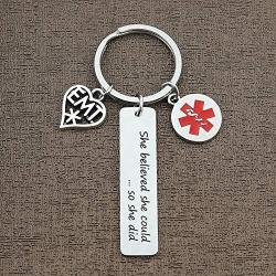 Ribukat Pacemaker Keychain Medical Alert Emergency Medical Technician Gift Inspirational Graduation Gift for Medical Student Nurse