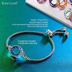 Kate Lynn for Women, Nirvana of Phoenix Charm Adjustable Link Bracelet for Girls Crystals from Austria Jewelry for Wife Mom Daughter with Gift Box, Soft Cloth