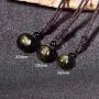 Natural Gold Obsidian Onyx Pendant Rainbow Eyes Beads Lucky Blessing Necklace Natural Gold Obsidian Onyx Pendant Rainbow Eyes Beads Lucky Blessing Necklace