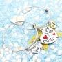lauhonmin Sister Bangle Bracelets for Big Sister Little Sister Heart Charms Double Pendant Pack of 2