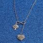 WUSUANED Mother and Daughter Heart Family Tree Pendant Infinity Lariat Y Necklace Set Mommy and Me Jewelry Gift for Mom and Daughter
