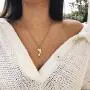 YOOE Egyptian Pharaoh King Queen Pendant Necklace,Punk 14K Gold Nefertiti Pharaoh Africa Women Girls Jewelry