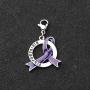 CENWA Fibromyalgia Purple Ribbon Charm Zipper Pull Fibromyalgia Awareness Gift Fibromyalgia Jewelry