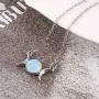 RUIZHEN Silver Triple Moon Goddess Symbol Opal Natural Stone Pendant Necklace RUIZHEN Silver Triple Moon Goddess Symbol Opal Natural Stone Pendant Necklace