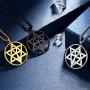 Beautlace Star of David Ankh Cross Necklaces Silver/18K Gold/Black Gun Plated Round Six Point Hexagon Cross Pendant Jewelry Gifts for Men and Women KP0108