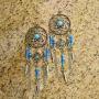 Lux Accessories Burnished Goldtone & Turquoise Dream Catcher Drop Earrings