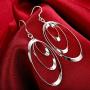 Sterling Silver Plated Oval Dangle for Women Teen Girls Silver Drop Earrings,with BuycitKy PU Jewelry Pouch