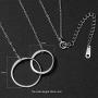 Two Interlocking Infinity Double Circles Necklace S925 Sterling Silver Mother Daughter Sister Jewelry Gift for Women