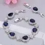 EVER FAITH Silver-Tone Full Zircon Wedding Tear Drop Link Bracelet EVER FAITH Silver-Tone Full Zircon Wedding Tear Drop Link Bracelet