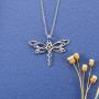MANBU Sterling Silver Dragonfly Earrings Bracelet Necklace - Celtic Jewelry Gifts for Women Dragonfly Lovers