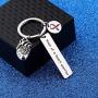 WUSUANED CHD Keychain Mom/Dad of A Heart Warrior Keychain Congenital Defect Awareness Gift for Heart Warrior Mom Dad