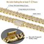 KRKC&CO 12mm Mens Iced Cuban Link Chain, 18k/White Gold Chain for Men, Cuban Link Necklace, Cuban Choker, Hip Hop Jewelry, Prong-Setting 5A CZ Stones, Urban Street-wear, Everlasting Shine