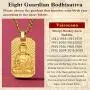 FaithHeart Zodiac Bodhisattva Amulet Necklace, 18K Gold Plated Buddha Pendant Talisman with 24 Inches Chain Customizable Buddhism Protection Medal