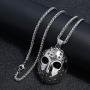 FIZIZDH Mens Stainless Steel Jasons Mask Hollow Openwork Pendant Necklace, 24 inch Keel Link Chain