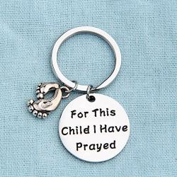Zuo Bao Christian Jewelry Bible Verse Keychain for This Child I Have Prayed 1 Samuel 1:27 New Mom Jewelry Gift
