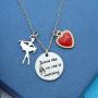 HN HNHB Ballet Girl Gift Inspirational Ballet Gifts Dance Like No One is Watching Ballerina Charm Necklace Jewelry Fashion Gift Ballet Performer, Girl